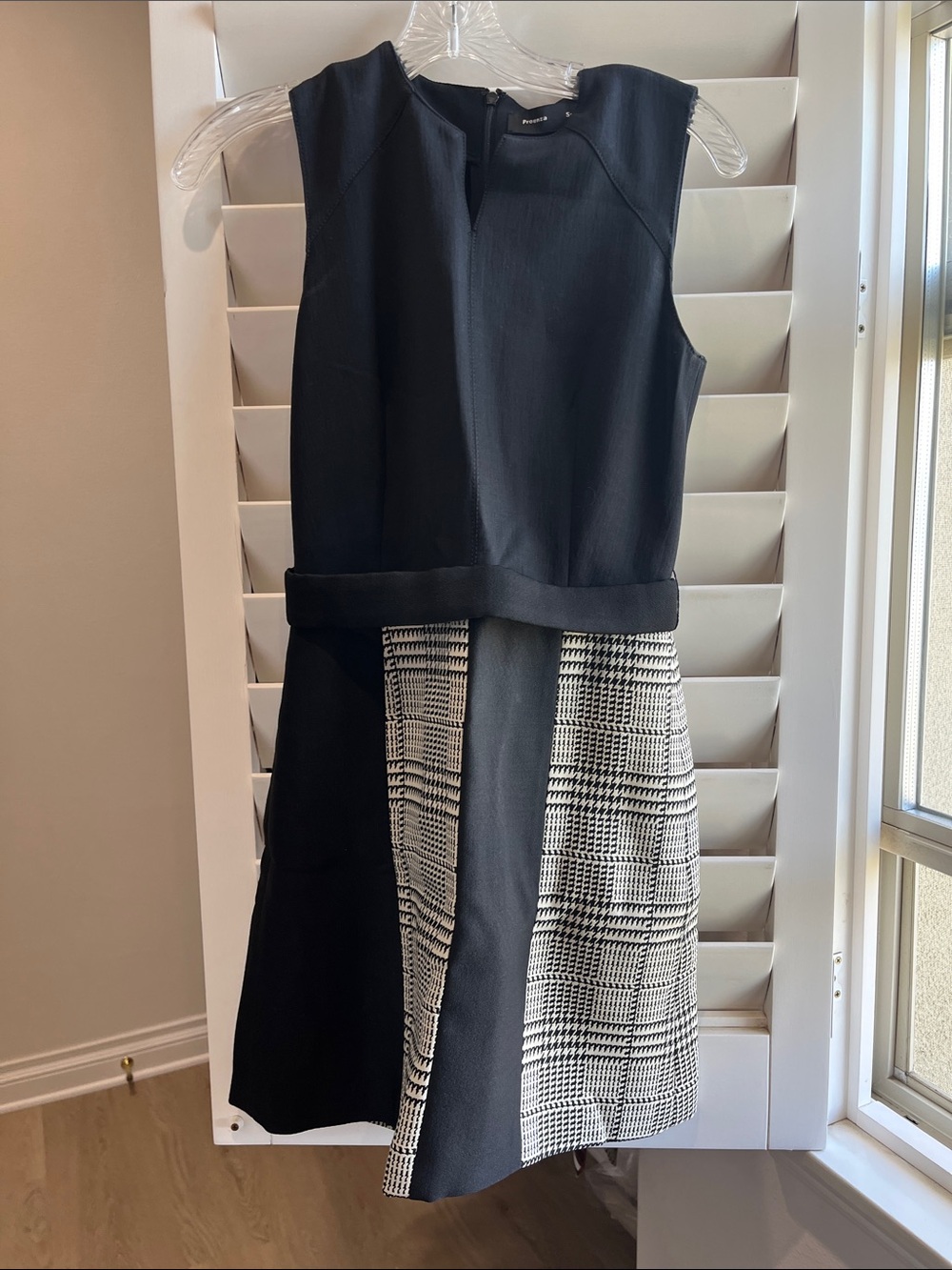Proenza Schouler Black and White Mixed-Media Mini Dress